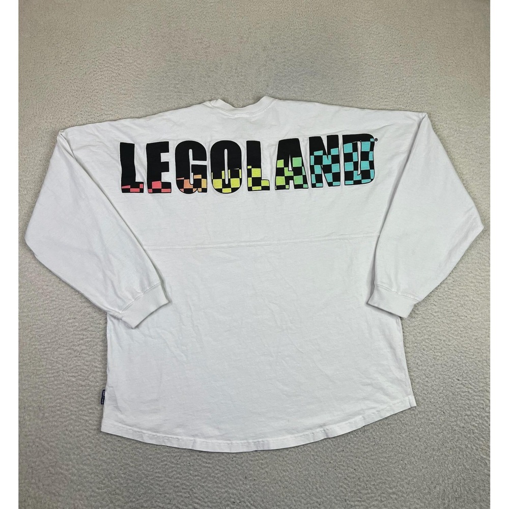 Spirit Jersey Shirt Mens XL White Legoland Theme Park Graphic Long Sleeve Tee